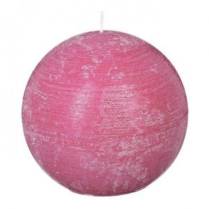 Image de Bougie Boule ""Rustic"" 12cm Fuchsia