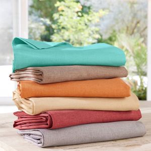 Nappe 150x350 orange poterie en polyester