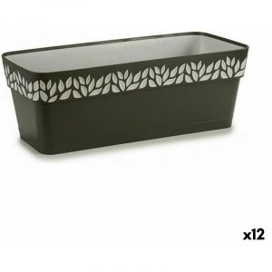 Stefanplast Self-watering planter Cloe Anthracite Plastic 49,5 x 17 x 19 cm (12 Units)