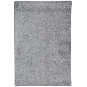 Tapis en velours &agrave; poils longs gris 200x200 cm