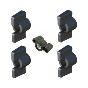 Cyclingcolors 2x &eacute;crou papillon M5 t&ecirc;te plastique 26mm insert acier galvanis&eacute; oreille serrage manuel fixation