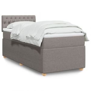 VidaXL Sommier &agrave; lattes de lit avec matelas Taupe 80x200 cm Tissu