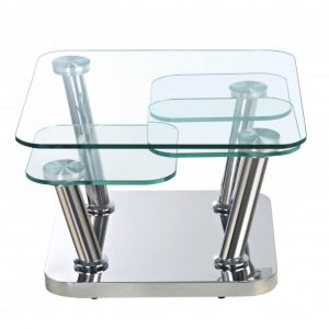 Inside75 Table basse EGO 4 plateaux pivotants en verre