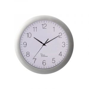 Perel Horloge murale 30 cm Blanc et argenté