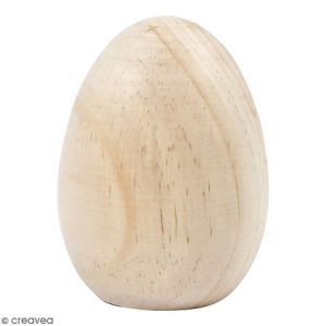 Image de Creotime Oeuf en bois à décorer - 8,3 cm - 1 Pce