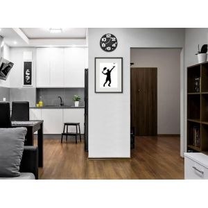 Shot Cadre Photo Tennis 30x40cm avec P e Partout Tableau Bois Verre (NOIR)