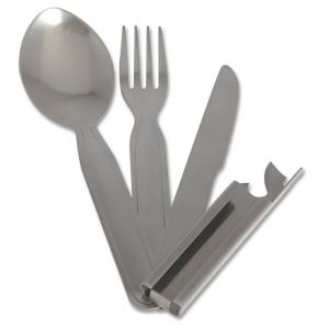 Mil-tec Kit de couverts 3 pièces acier - MIltec Gris