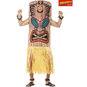 Smiffy's Tiki Totem Costume Brown With Tabard Attached Skirt Wrist Ankle Cuffs [Vêtements]