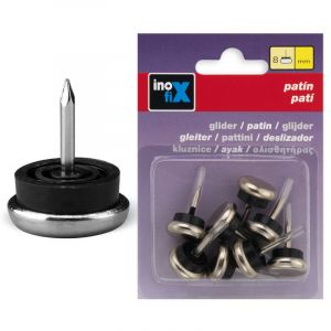 Inofix Patin Métal en Acier à Clouer Lot de 8 sous blister - Patins et embouts de chaises