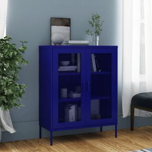 VidaXL Armoire de rangement 80x35x101,5 cm Acier Bleu marine Bleu