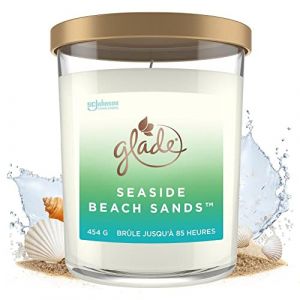 Glade Bougie Parfumée Extra Large, Idée Cadeau, Parfum Seaside Beach Sands, Infusé Aux Huiles Essentielles, 454 g, Jusqu'à 85 heures