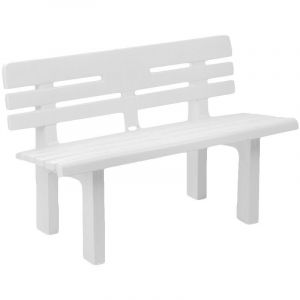 Banc d’extérieur blanc 110x52h71 cm