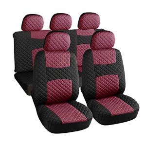 Rebeca Shop - Housses de siège de voiture universelles avant et arrière, en polyester, mod. A20, Fuchsia/Noir