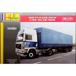 Image de Heller Maquette camion : Volvo F12-20 Globe Trotter & Container semi trailer