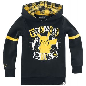 Sweat-Shirt &agrave; capuche Gaming de Pok&eacute;mon - Enfants - Pikachu - Rocks - 110/116 &agrave; 158/164 - pour filles & gar&ccedil;onse - noir/jaune
