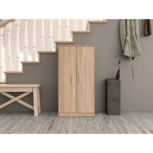 Dmora - Armoire &agrave; usages multiples Dbonucc, Armoire auxiliaire &agrave; 2 portes, Meuble &agrave; chaussures bas avec 6 &eacute;tag&egrave;res, Range-chaussures moderne,