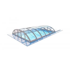 Image de Abri de piscine Skyline pour les mod&egrave;les 6,20x4,10 m - BAS88, BAS788 - polycarbonate massif 3 mm - Couleur Ral7037 Gris - ECO326