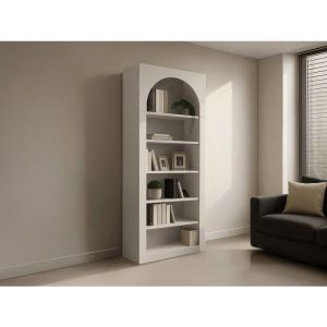 Bibliothèque avec 6 niches - Beige - CYMORA