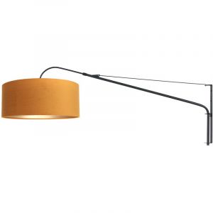 Lumiere Sienna Elegant Classy Applique murale avec abat-jour noir mat, velours doré