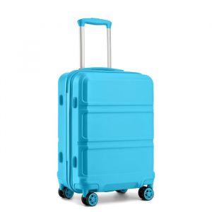 Valise Cabine Grand Taille 74x48x30cm Valise Bagage a Main Rigide ABS Valise de Voyage à 4 roulettes et Serrure TSA, R-Bleu