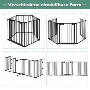 Coast protection de cheminée Grille métallique Grille de protection 5 en 1 Grille Protive Grille 58 x 74 cm noir