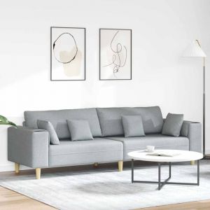 VidaXL Sofa en tissu avec coussin Gris clair 208 cm tissu