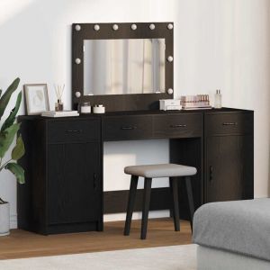 VidaXL Table de Toilette 3 pcs Noir 40 x 41 x 75 cm Bois d'ing&eacute;nierie