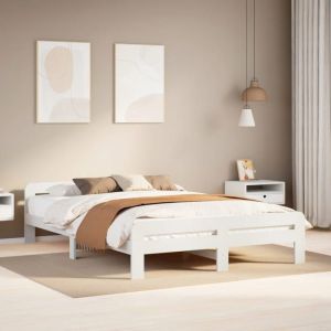 VidaXL Cadre de lit sans matelas blanc 160x200 cm bois de pin massif