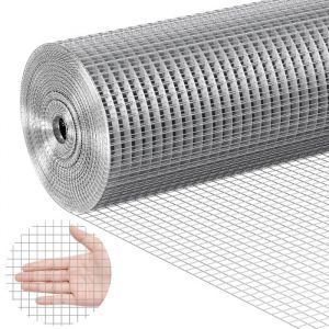 VEVOR Tissu de quincaillerie, 1,27 cm, 121,9 cm x 15,2 m, calibre 19, rouleau de grillage galvanisé à chaud, clôture en fil métallique pour cages à lapins, jardin, petits rongeurs