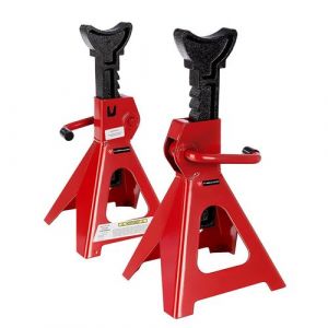 Widmann Paire de chandelles SJ3T &agrave; cr&eacute;maill&egrave;re 3 Tonnes, Levage R&eacute;glable en Hauteur, Garage Automobile, Atelier