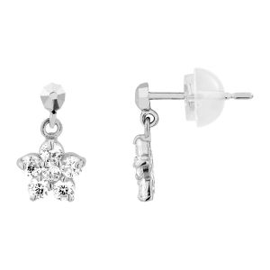 Cleor Pendants doreilles en or 375/1000 - blanc