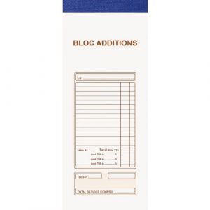 Exacompta Réf. 96204E - Carton de 50 blocs Maître d'Hôtel - Carnet de commande pour restaurants - 50 feuillets blancs autocopiants en 3 exemplaires numérotés - Format vertical 9,6 x 17 cm