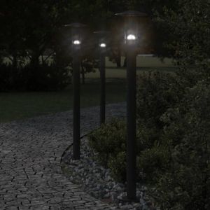 VidaXL Lampadaire d'extérieur noir 100 cm acier inoxydable