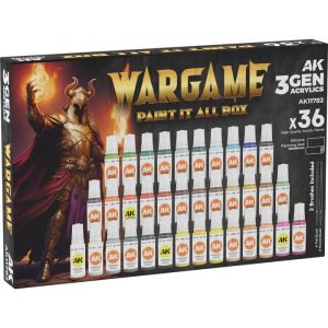 Peinture acrylique AK Interactive Wargame Paint It All (x36)