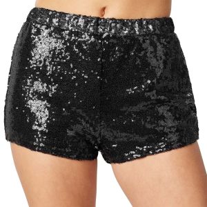TecTake Short &agrave; paillettes noir - taille S - longueur 28 cm