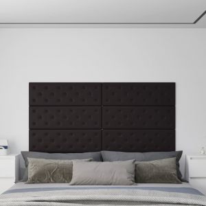VidaXL Panneaux muraux 12 pcs Noir 90x30 cm Similicuir 3,24 m² Noir
