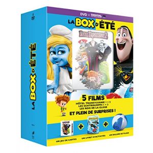 Coffret La Box d'été - 5 films : Hôtel Transylvanie 1 + 2 - Les Schtroumpfs 1 + 2 - Les rois de la glisse