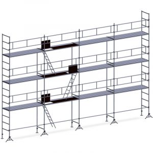Echafaudage ES49 maçon 104 m² Garde-corps complet