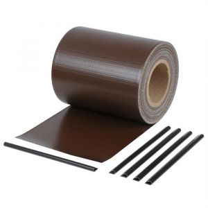 WOLTU Bandes Brise-Vue en PVC de 450g/m², Rouleau Brise-Vue Occultant 19cm x 35m, Résistant au Vent et au Soleil, Protection de Clôture pour Jardin Balcon, avec 25 Clips de Fixation, en Marron