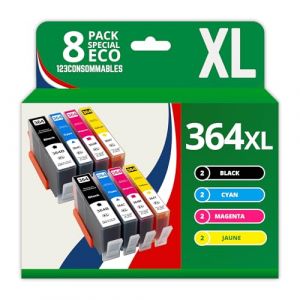 Pack 8 cartouches compatibles HP 364XL