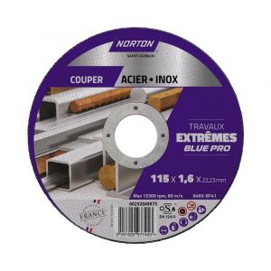 Norton clipper Tronc.fin plate extremes metal/inox 115 x 1,6 x 22,2