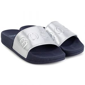 Boss Effect Claquettes argent&eacute;es ENFANT BLEU CARGO 31
