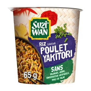 Suzi wan Riz en pot saveur Poulet Yakitori 65g