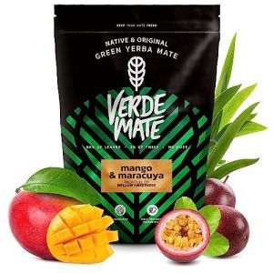Yerba Maté Verde Mate Mangue & Maracuya - Sans Poussière Fruité Mate du Brésil Non Fumé - 500g