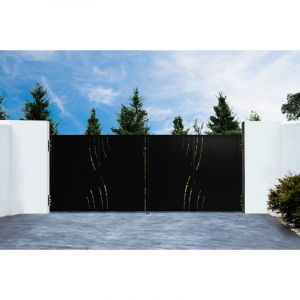 Casanoov - Portail battant acier 3,5m nali veleta H.140cm noir mat