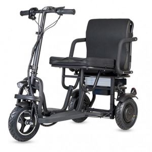BOLA trottinette électrique 3 roues PMR stable avec guidon haut noir pneus pleins