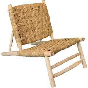 Home maison Fauteuil bois organique Japendi Naturel 60x95x75 cm