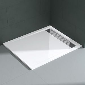 Mai & Mai Receveur de Douche Plat Bac &agrave; Douche 100x120cm en Acrylique Blanc Rectangulaire XE4