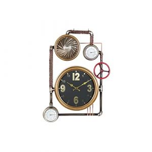 Horloge Murale DKD Home Decor Vannes Verre Dor&eacute; Fer (50,5 x 12 x 73 cm)