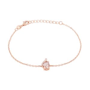 Cleor Bracelet pour femme en Argent 925/1000 serti de morganite - 0.002 g - taille : 163CM - Z0161983